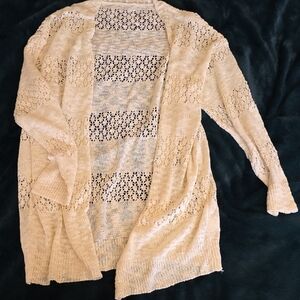 Cream Open-Knit Women's Sweater